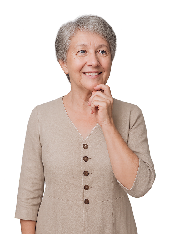 Zufriedene Patientin nach Zahnimplantat-Behandlung bei Zahnwerk Krems